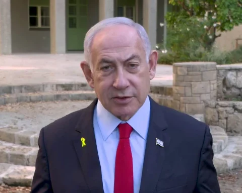 fermo immagine di Netanyahu